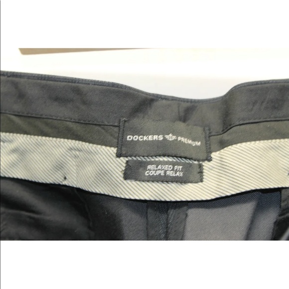 Classic Flat Front Dockers Men Pants Black Chinos Plaid 34x30 100% Cotton Relax - Picture 10 of 11